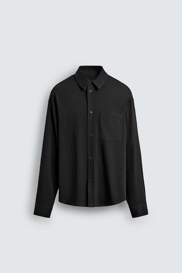 RELAXED FIT FLOWING SHIRT - Black by Zara