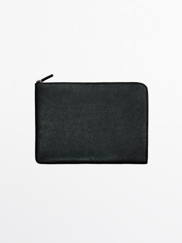 Zara Nappa leather pouch clutch - Black