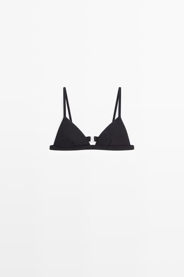 Zara Triangle bikini top - Black - Image 0