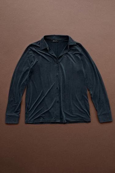 Flowing shirt with shirt collar - STUDIO — Blue 1