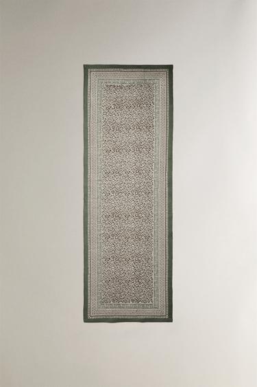 COTTON BLOCK PRINT RUG - Multicoloured by Zara - Image 1