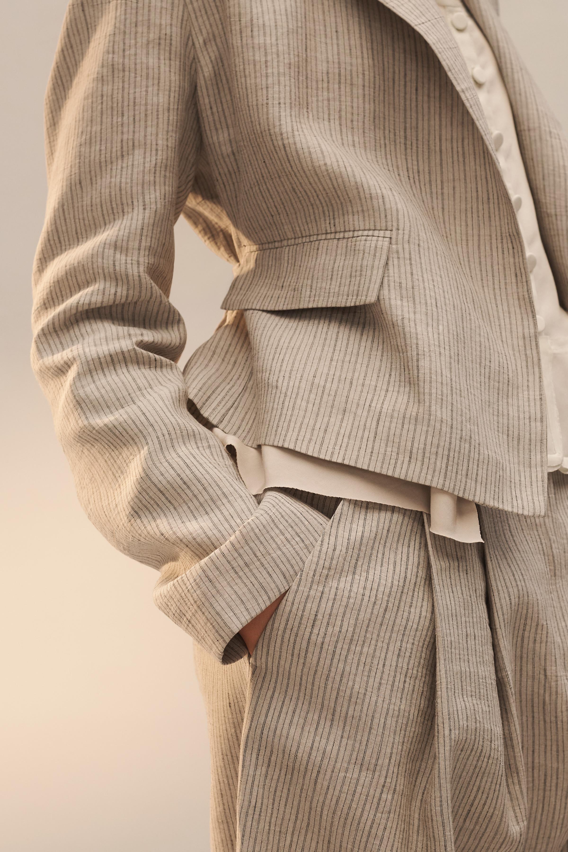 VESTE À RAYURES EN LIN ÉDITION LIMITÉE