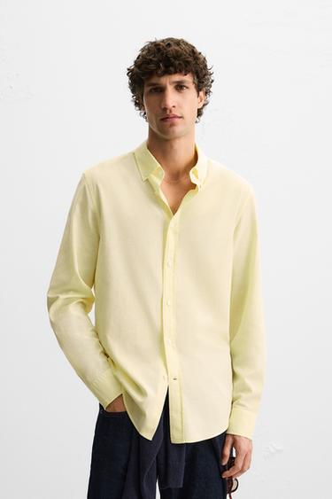 CHEMISE REGULAR FIT - Jaune clair de Zara