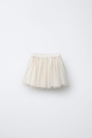 FALDA TUL BRILLOS - Dorado de Zara