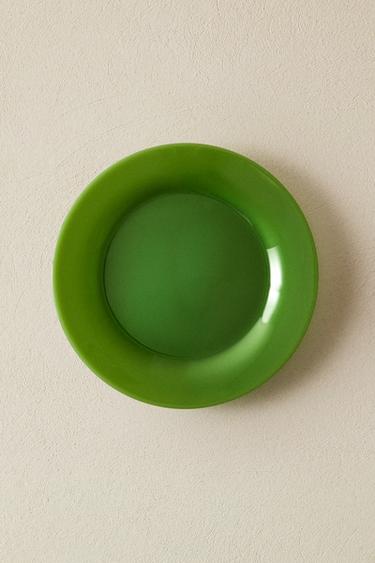 GLASS DESSERT PLATE - Green by Zara
