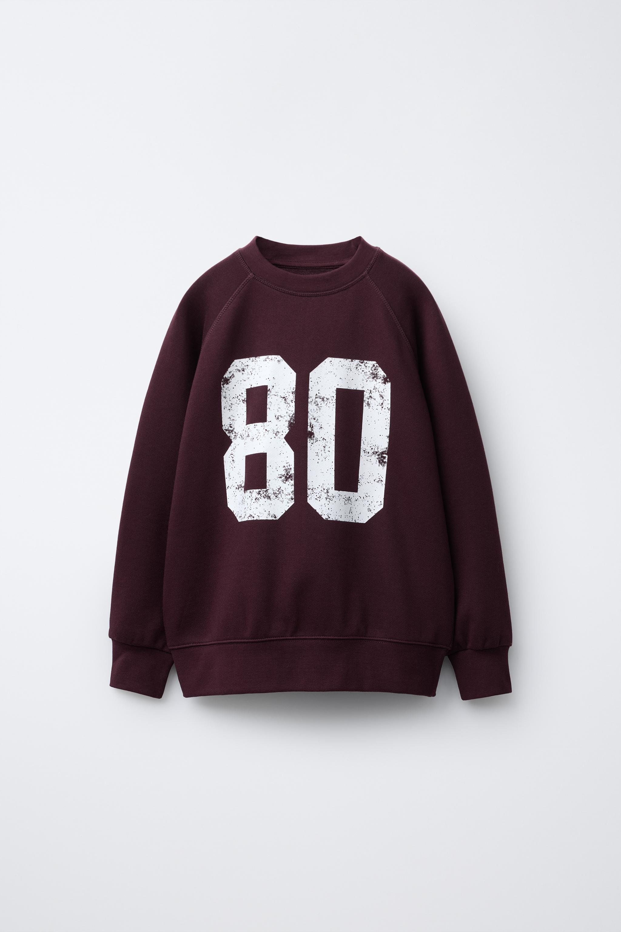 その他 RT82180 NUMBER PRINT SWEATSHIRT - Burgundy | ZARA United States