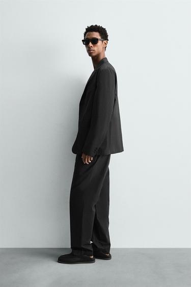 POPLIN SUIT BLAZER - Charcoal by Zara - Image 3