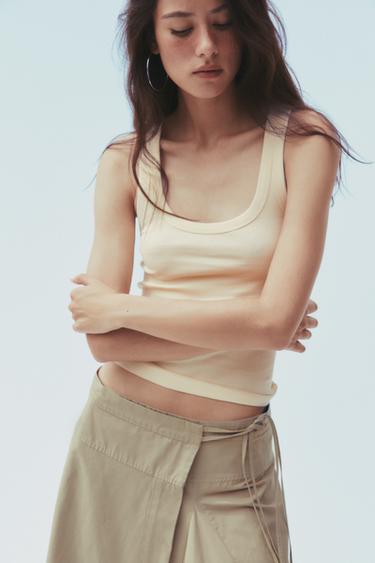 RIBBED STRAPPY TOP - Vanilla by Zara - Image 1