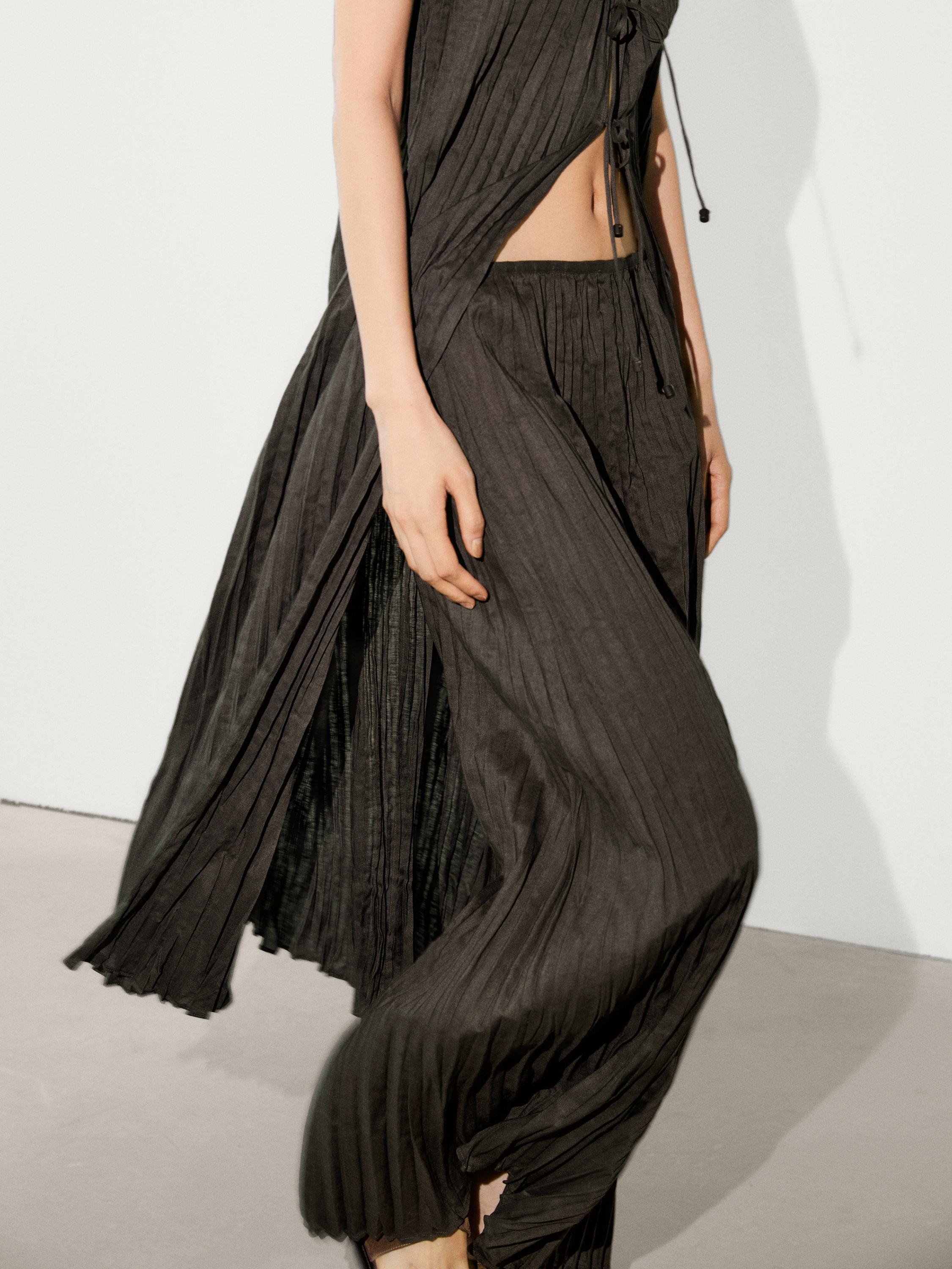 Long pleated skirt