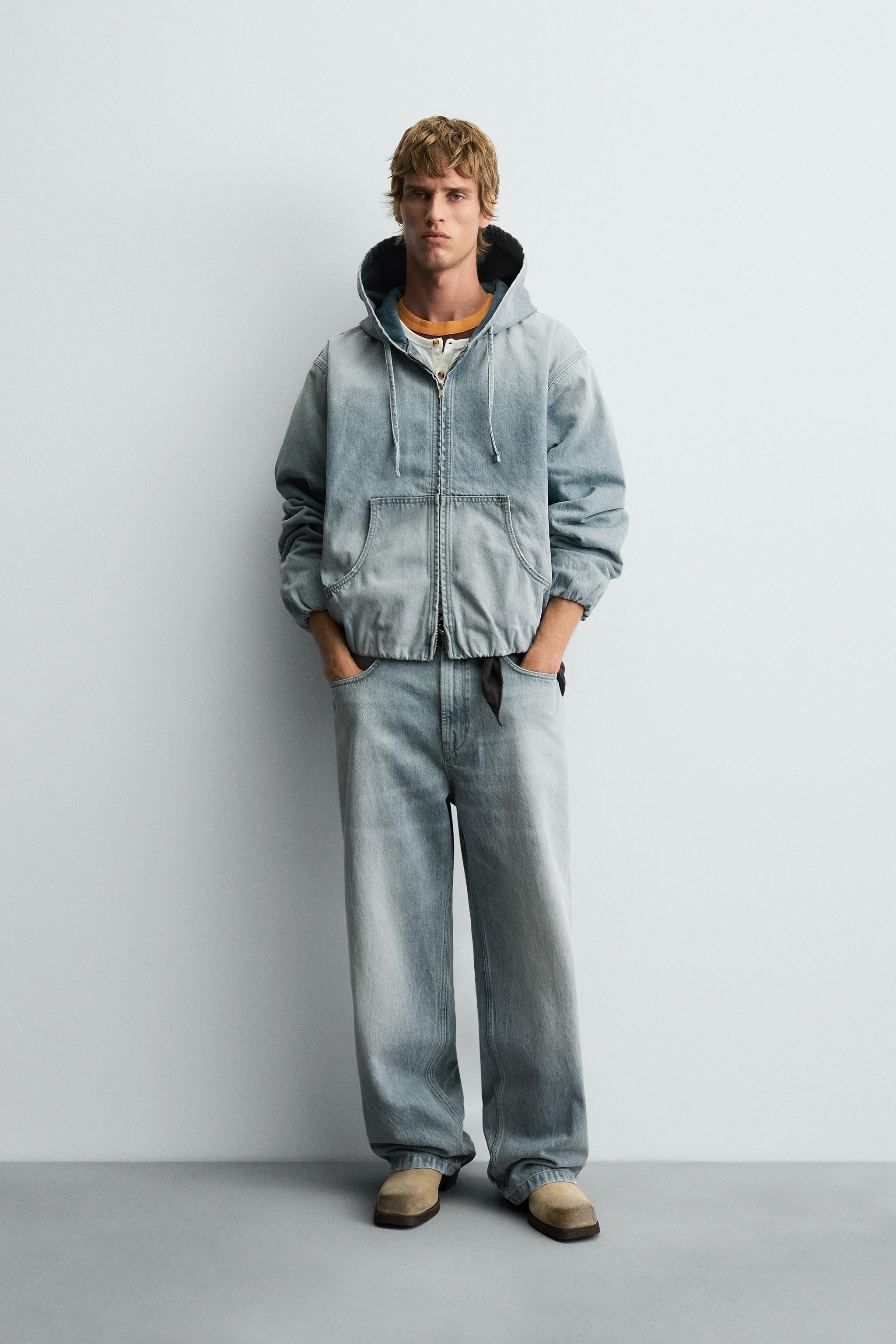 DENIM HOODIE JACKET Aquamarine ZARA United States