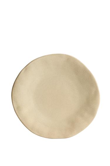 IRREGULAR STONEWARE DESSERT PLATE - Taupe grey Zara