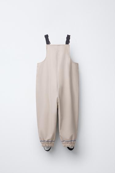 WATER-REPELLENT RUBBERISED DUNGAREES - Ecru by Zara - Image 1