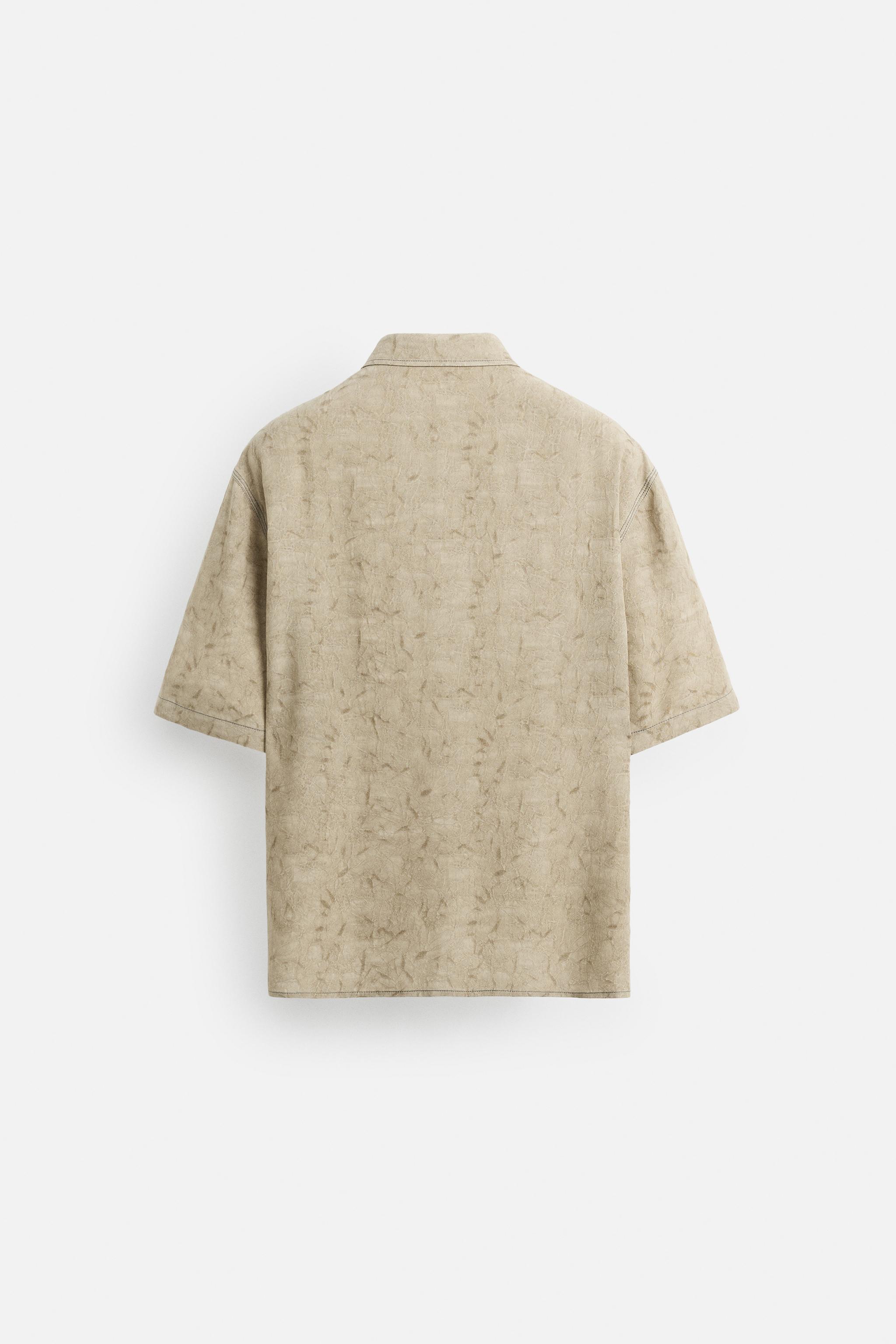 【ZARA】ビスコースジャカードシャツ ベージュ | 3715/306/710 VISCOSE JACQUARD SHIRT - Beige | ZARA United States