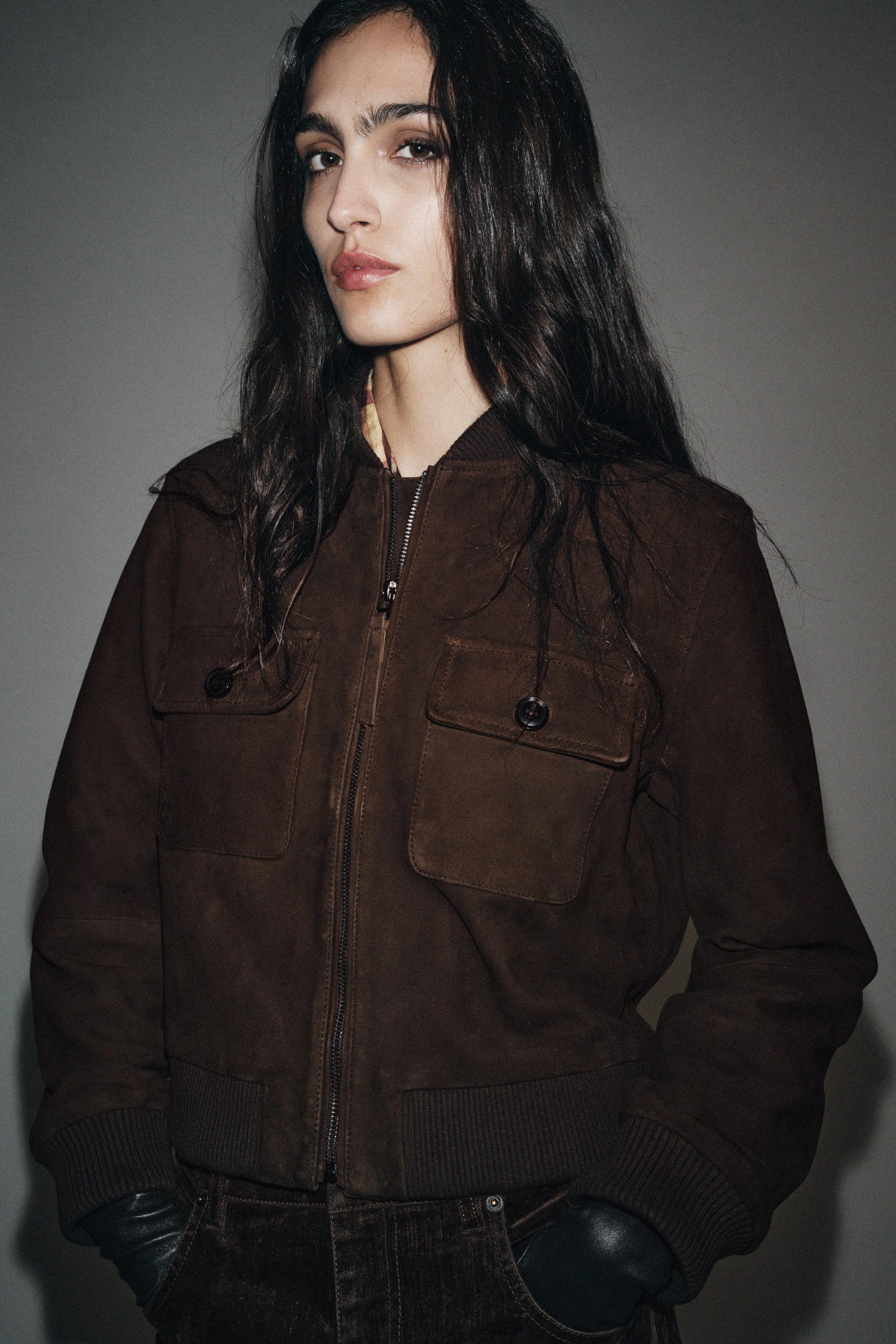 SUEDE LEATHER BOMBER JACKET ZW COLLECTION LIMITED EDITION