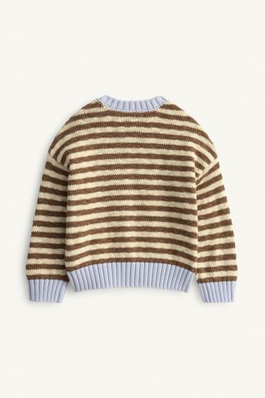LIMITED EDITION STRIPED KNIT JUMPER - Brown / Ecru by Zara - Image 6