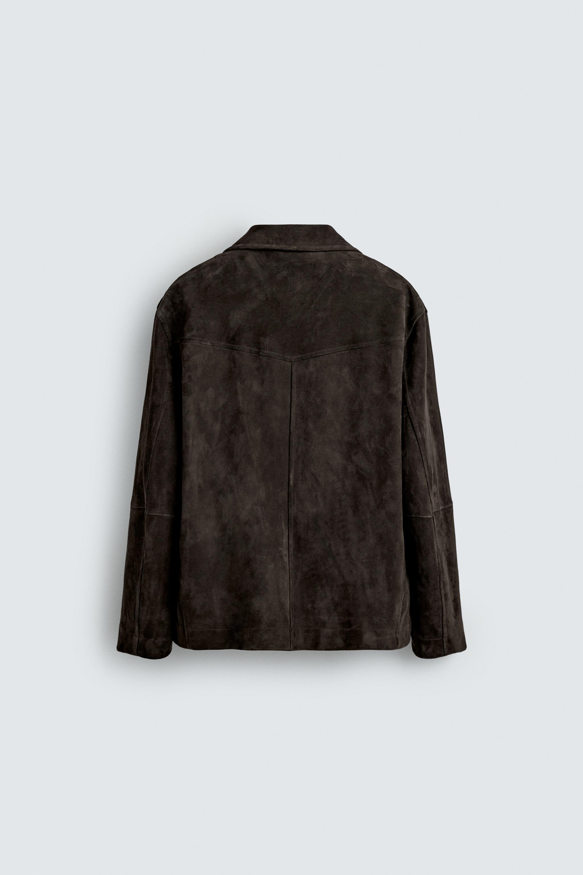 AARON LEVINE X ZARA スエード レザー シャツジャケット - ダーク 