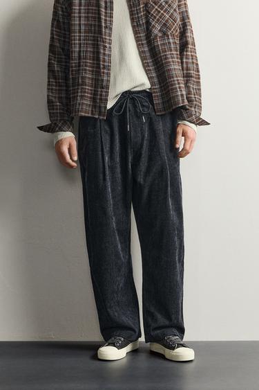 SOFT IRREGULAR WASH-EFFECT PANTS — Indigo 2