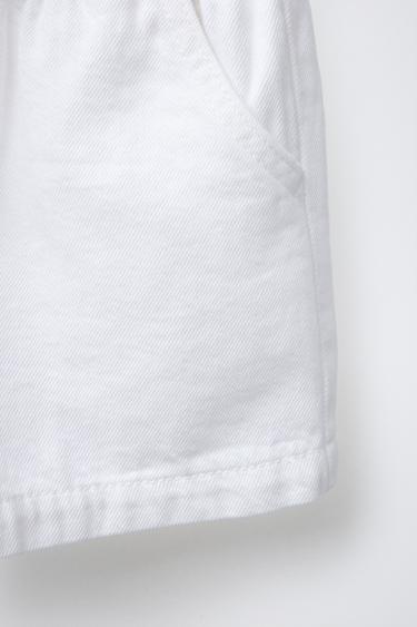 BERMUDA EN DENIM ÉLASTIQUE - Blanc de Zara - Image 3