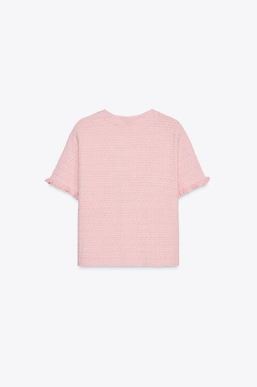 GILET EN MAILLE À VOLANTS - Rose de Zara - Image 4
