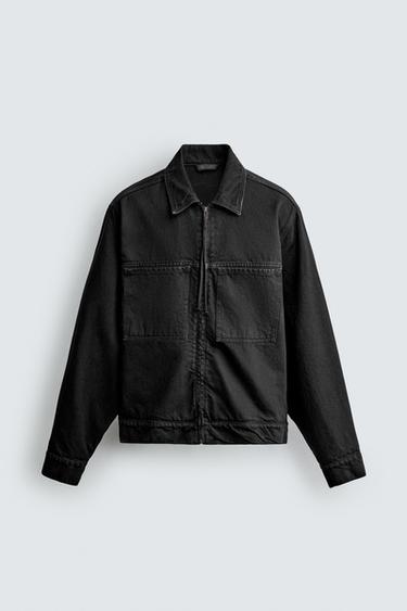 SOBRECAMISA REGULAR FIT CREMALLERA - Negro de Zara