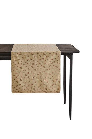 Zara WILDFLOWER TABLE RUNNER WITH LACE TRIM - 黃色