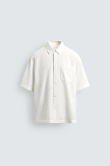 CHEMISE JACQUARD STRUCTURÉE - Blanc de Zara