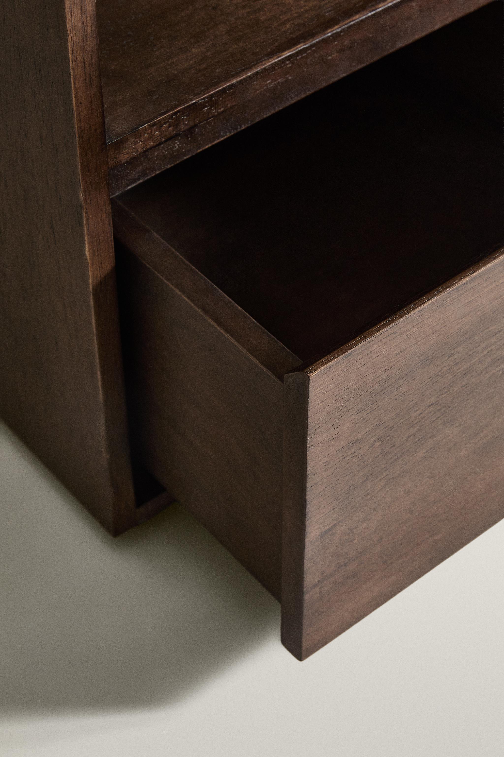 WOODEN BEDSIDE TABLE