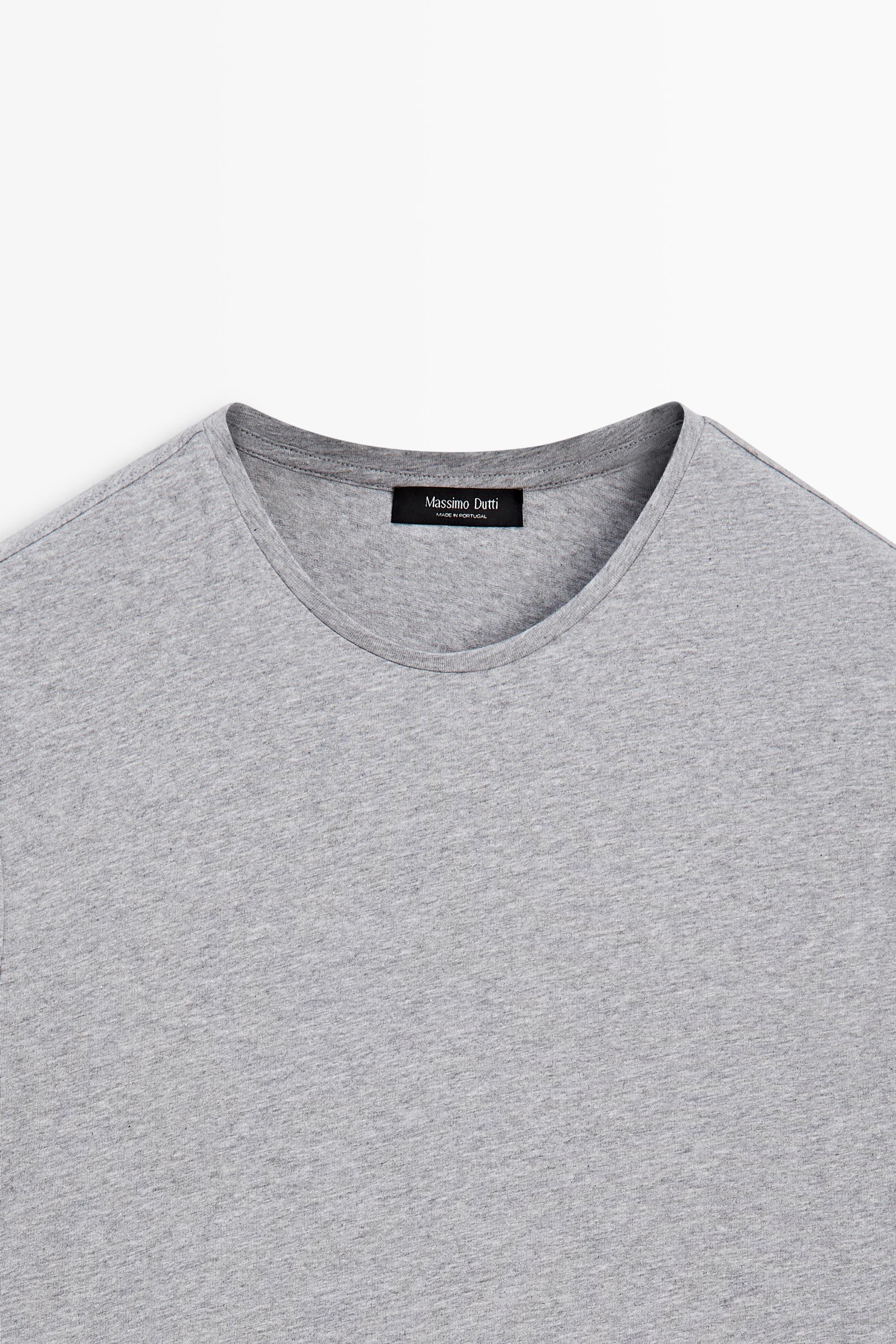 Short sleeve melange cotton T-shirt