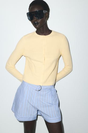 BUTTONED KNIT CARDIGAN - Yellow by Zara - Image 0