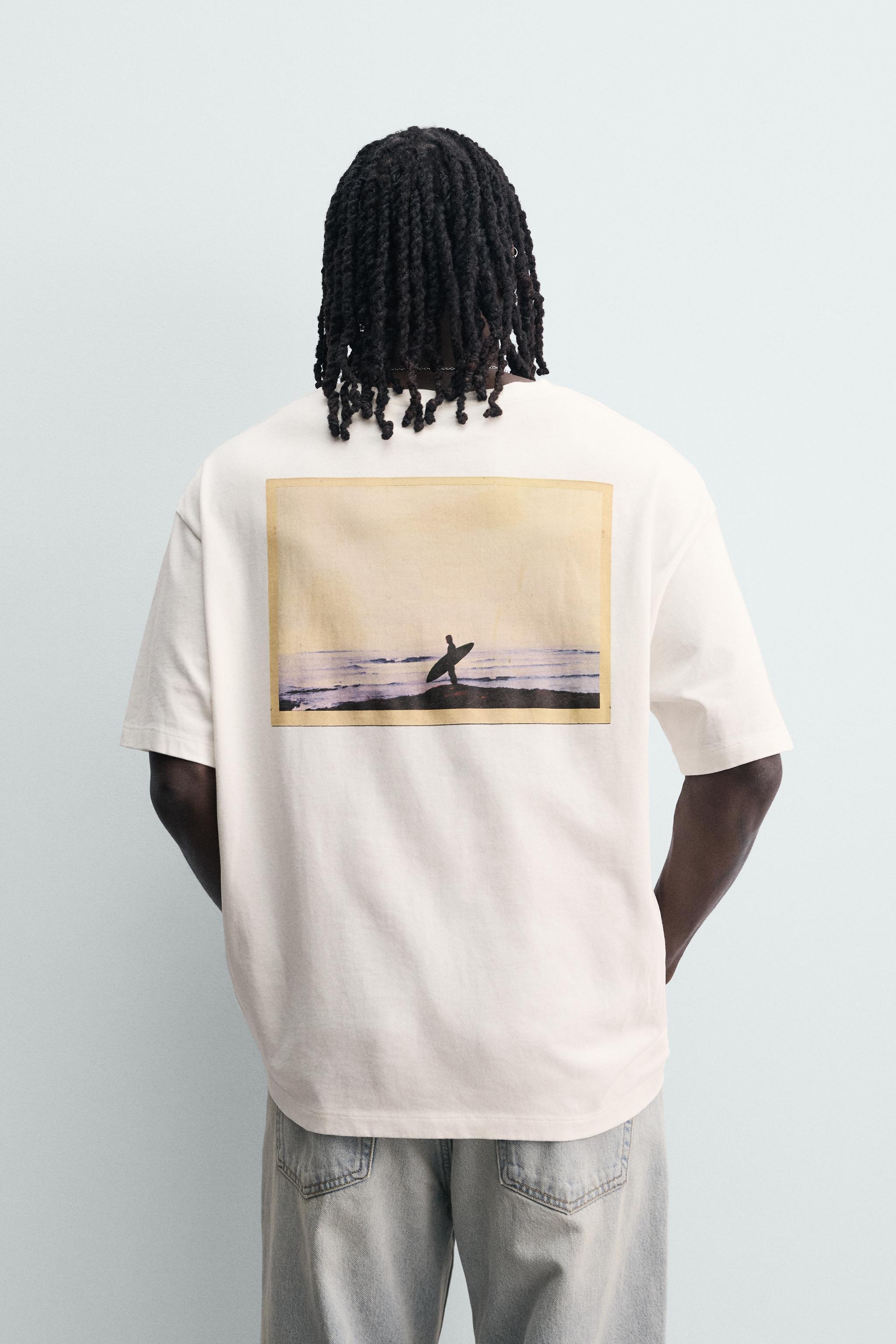 PUKAS SURF X ZARA PHOTOGRAPHIC PRINT T-SHIRT — Oyster-white
