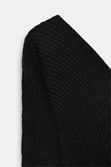 TOP AJUSTÉ EN MAILLE CÔTELÉE - Noir de Zara - Image 4