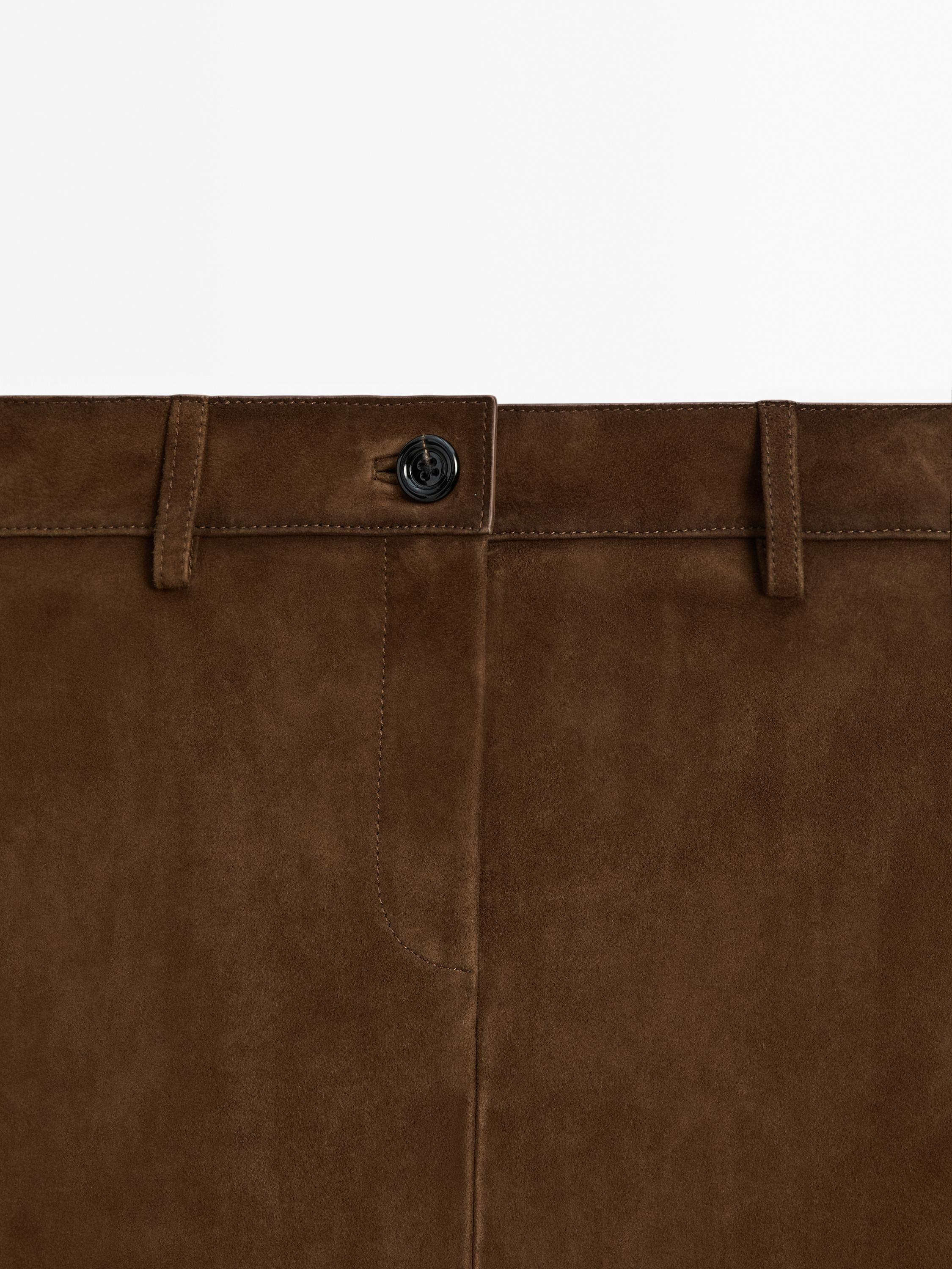 Minijupe en cuir effet daim