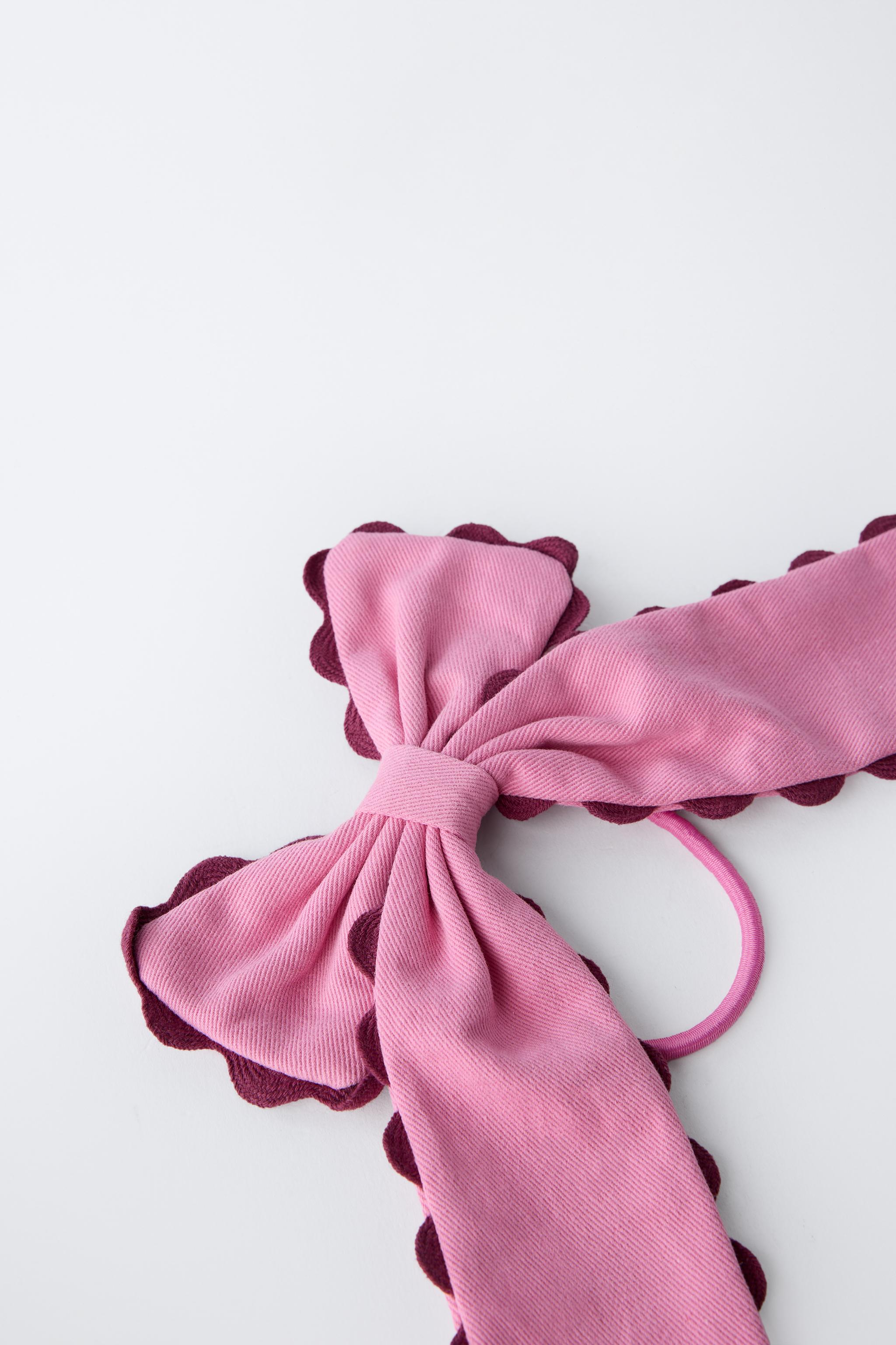 RUFFLE BOW BOBBY PIN HAIR TIE - Magenta | ZARA United States