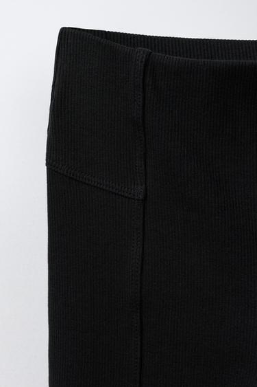 LEGGING CÔTELÉ FLARE LISSE - Noir de Zara - Image 2