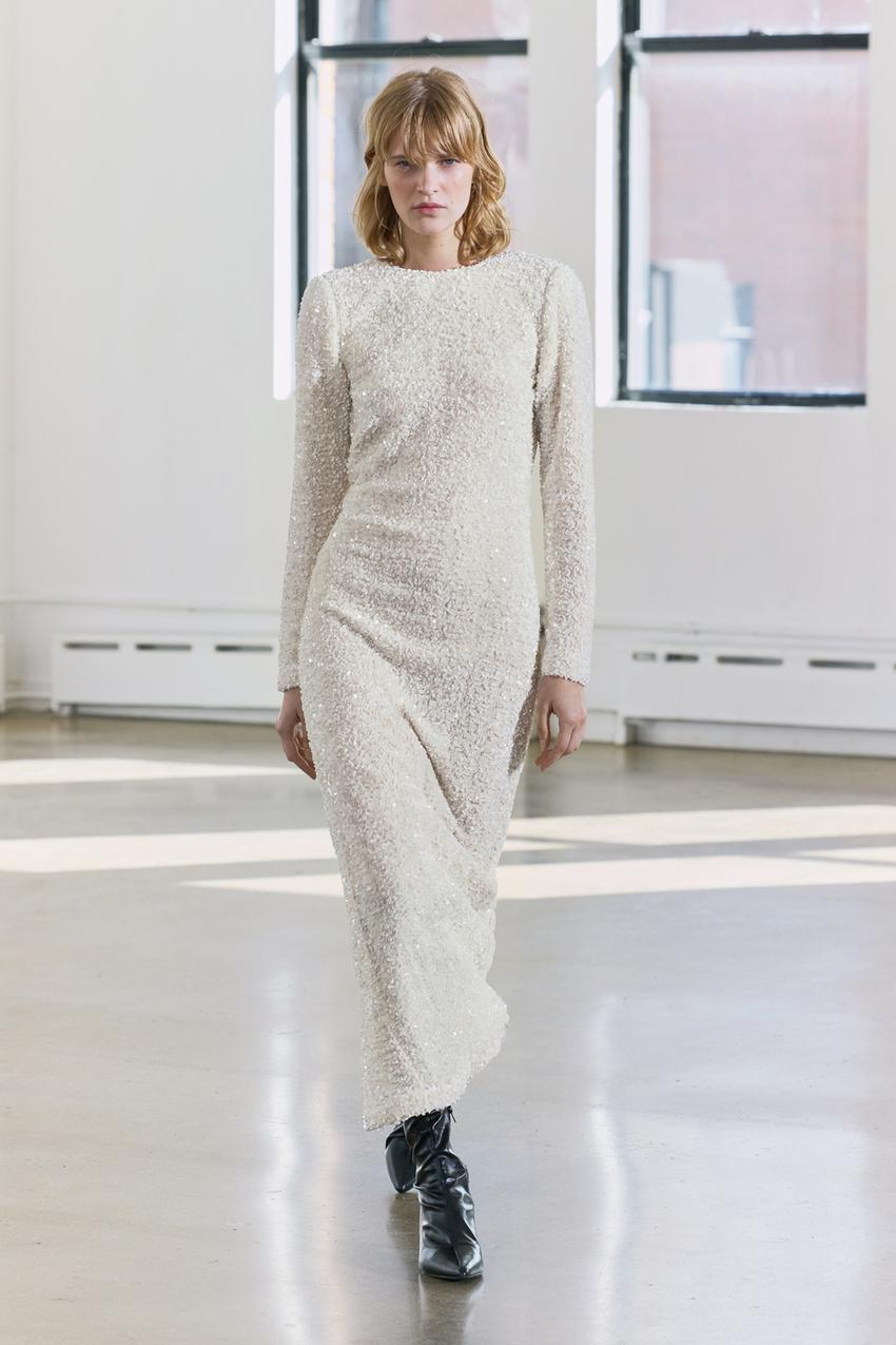 ZW COLLECTION マルチポジション スパンコールワンピース - エクリュ  