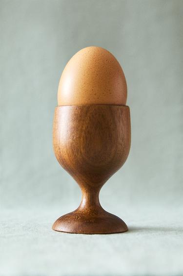 Zara WOODEN EGG CUP - 淺米色