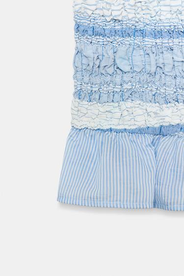 TOP NID D'ABEILLE À RAYURES - Bleu / Blanc de Zara - Image 7