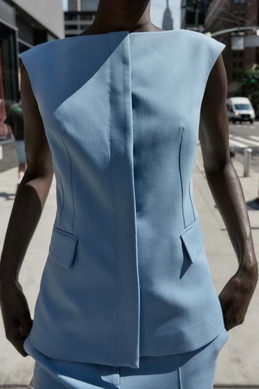 FITTED WAISTCOAT - Blue by Zara - Image 1