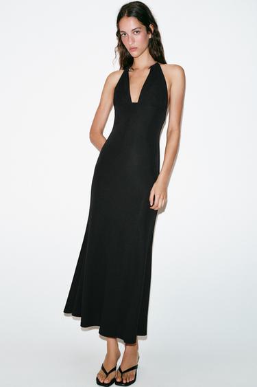 HALTERNECK CHOKER DRESS - Black by Zara
