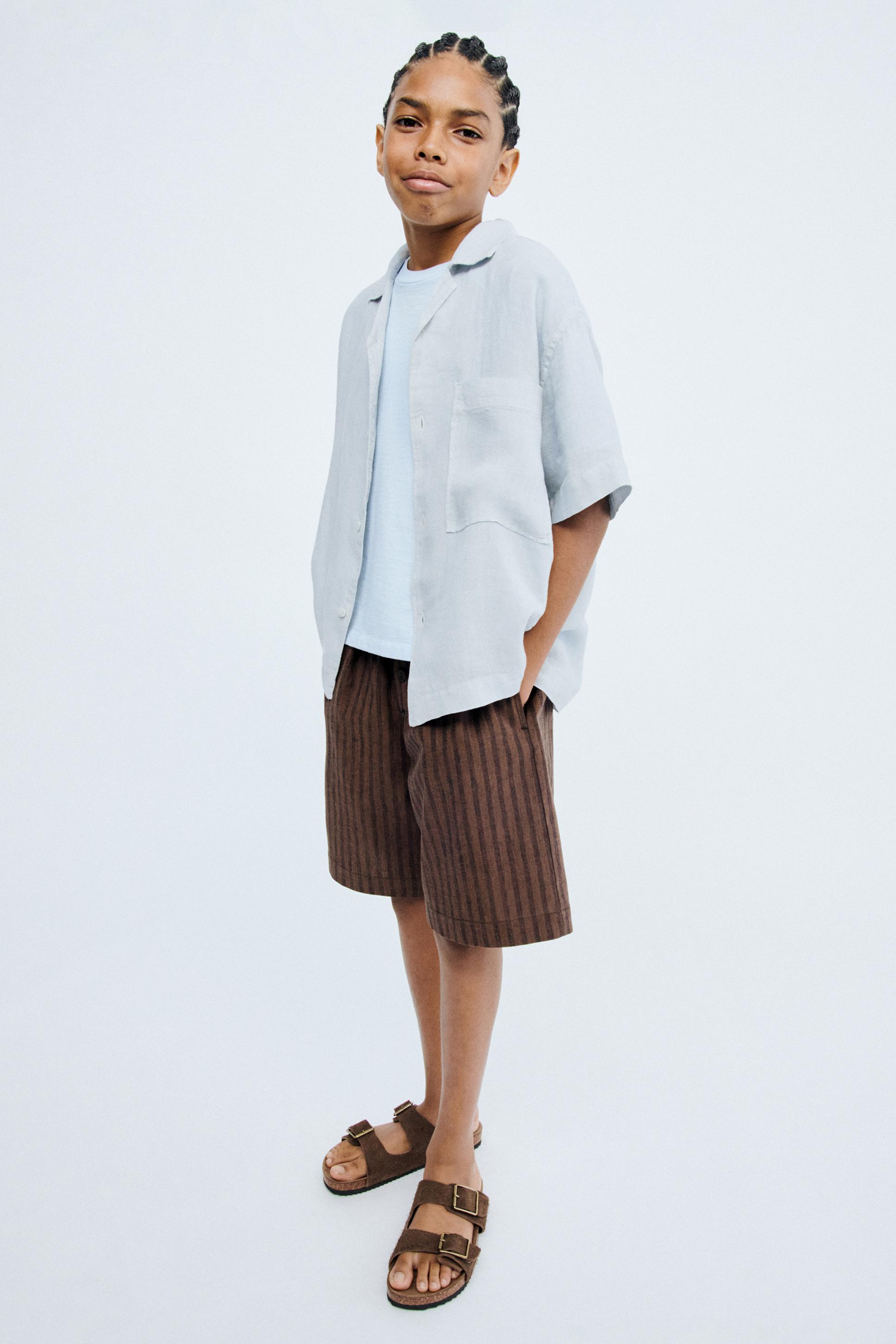 STORIESZ - 100% LINEN SHIRT — Blue marl