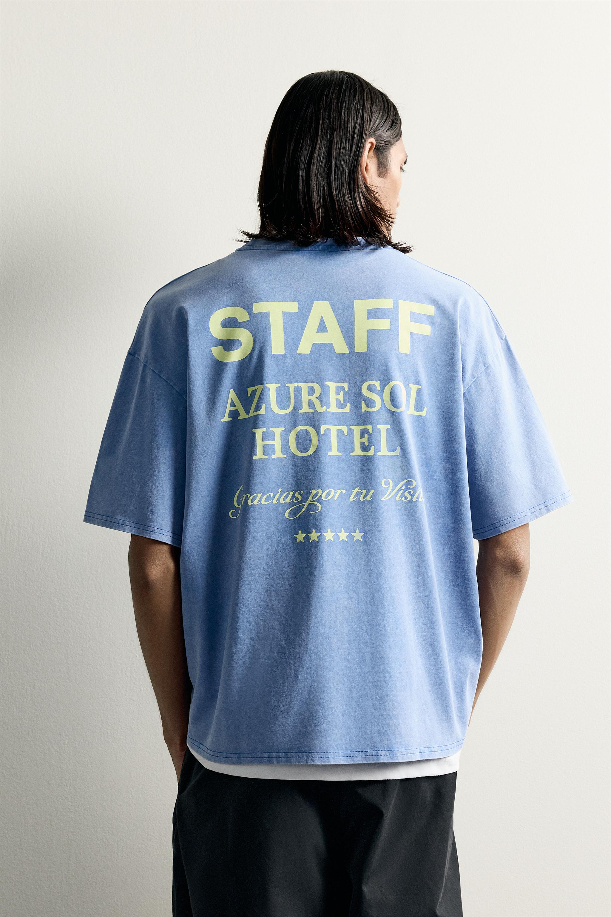 Zara RELAXED FIT KONTRAST BASKILI T-SHIRT görsel 3