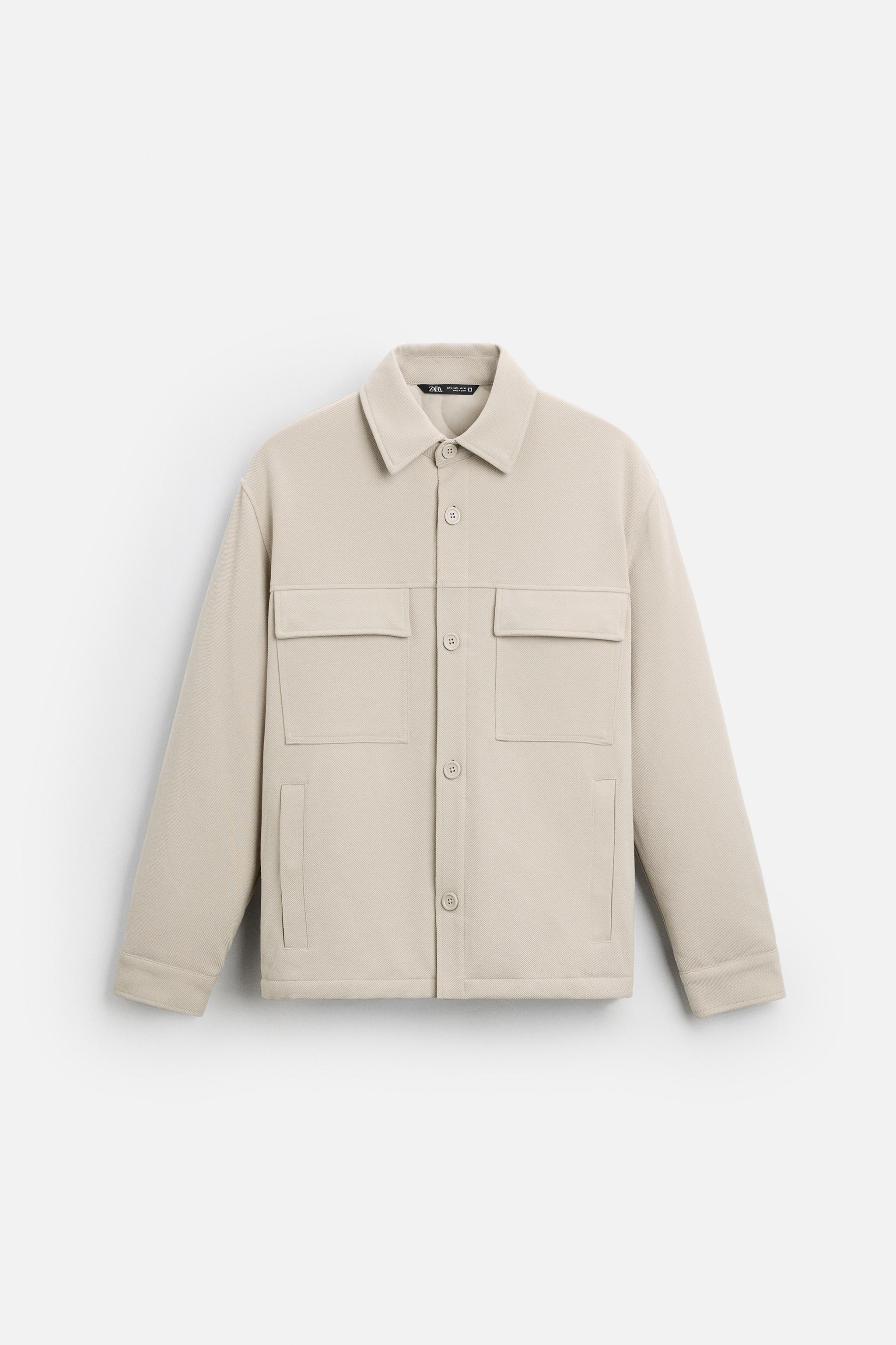 Sobrecamisas Hombre Zara Sobrecamisa Negra Con Bolsillos CAMISAS