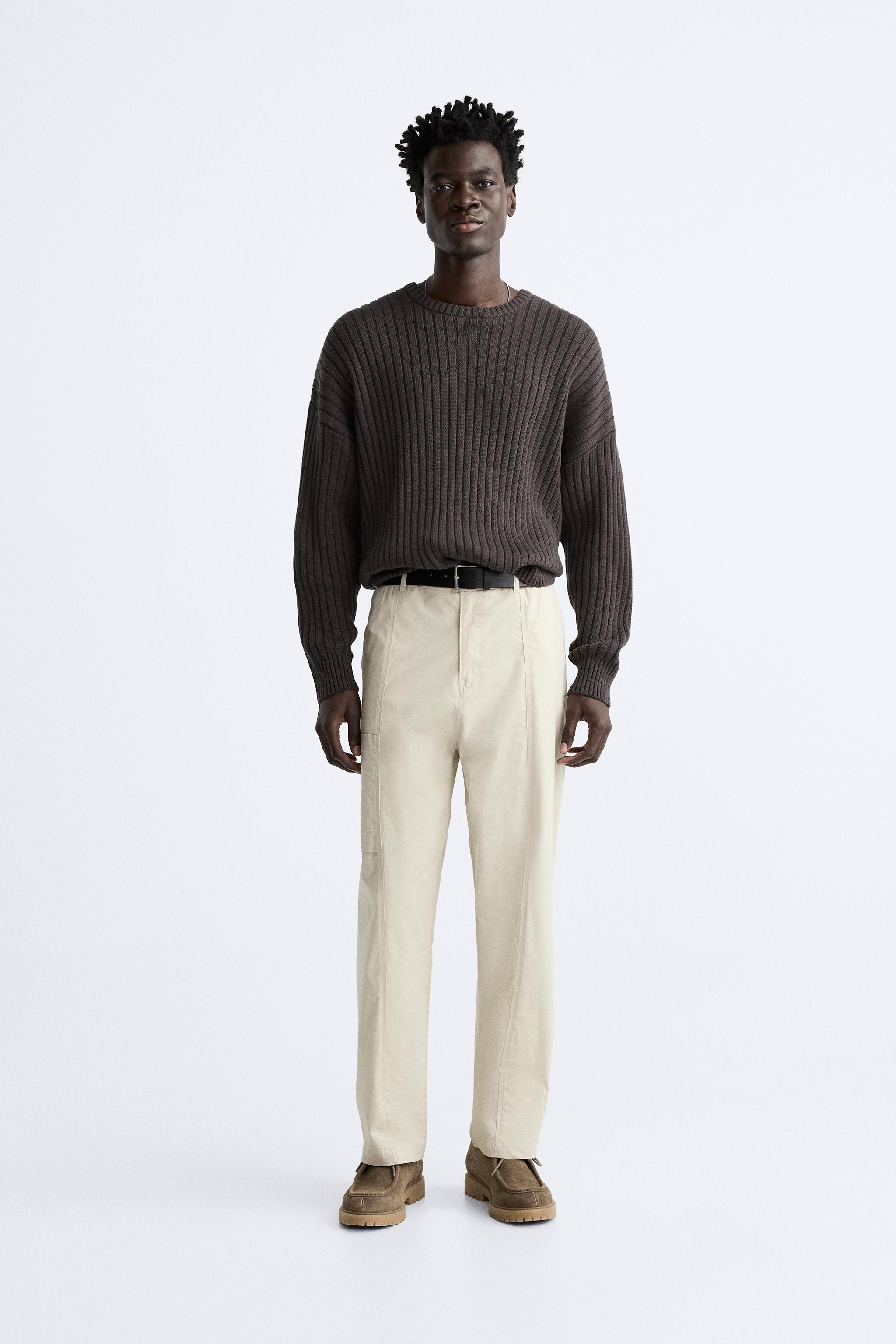 Beige trousers sales zara