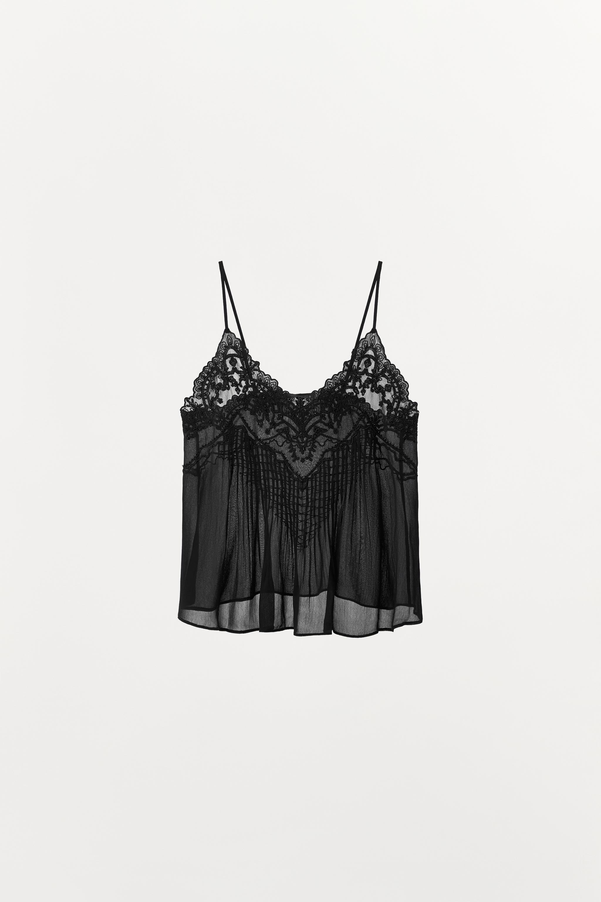 EMBROIDERED BEADED CAMISOLE ZW COLLECTION