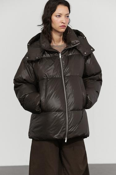 Down jacket with mitten detail — Dark gray marl 2