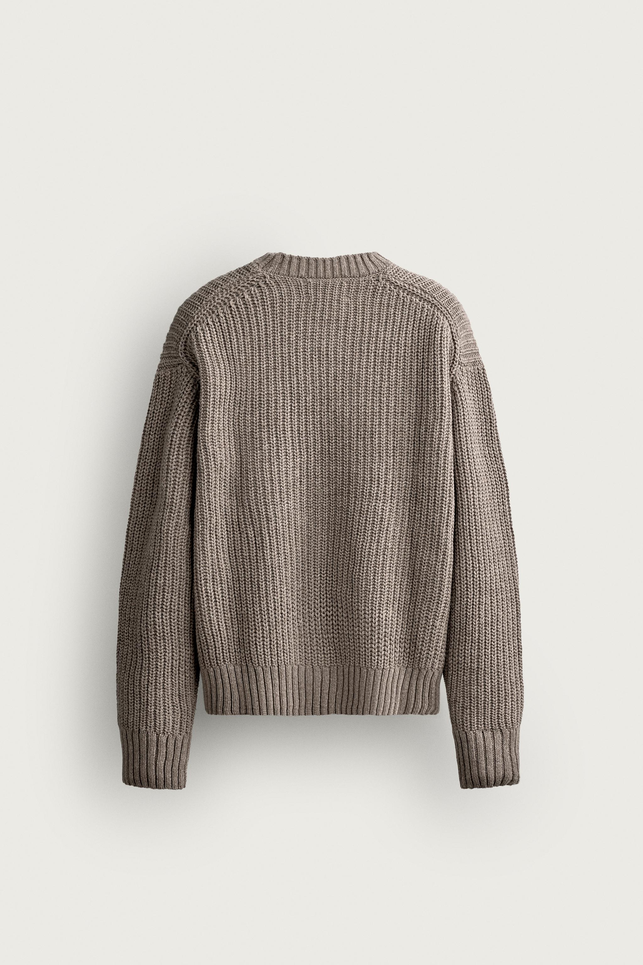 COTTON-WOOL ENGLISH RIB SWEATER