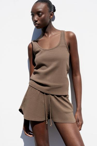 Zara SLEEVELESS TOP - Brown / Taupe
