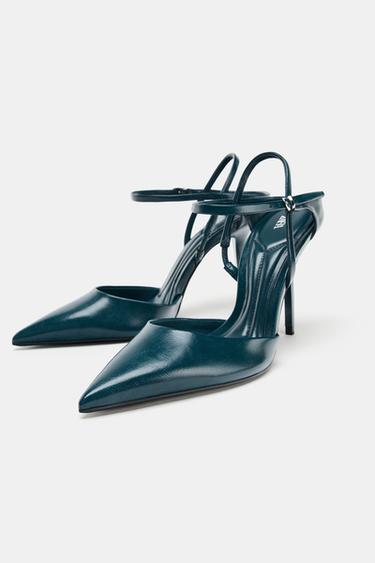 CHAUSSURES À TALONS ET BRIDES ARRIÈRE - Bleu roi de Zara - Image 7