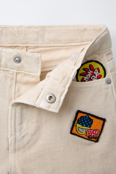 PATCH TWILL BERMUDA SHORTS - Ecru by Zara - Image 2