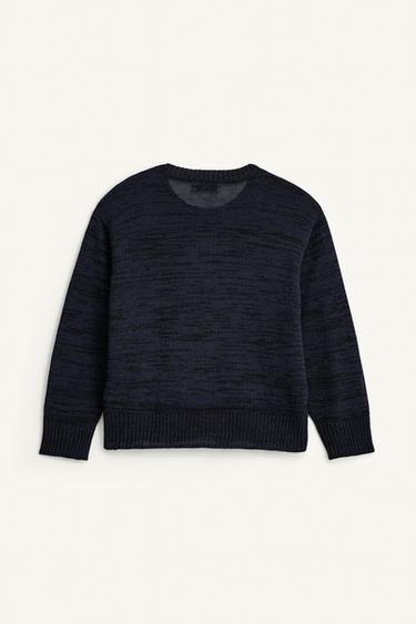 PULL COUPE DÉCONTRACTÉE À FLEURS - Bleu marine de Zara - Image 5